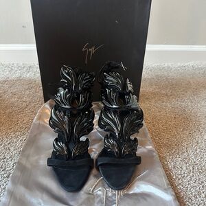 Giuseppe Zanotti Black Wing Sculpted Heels
